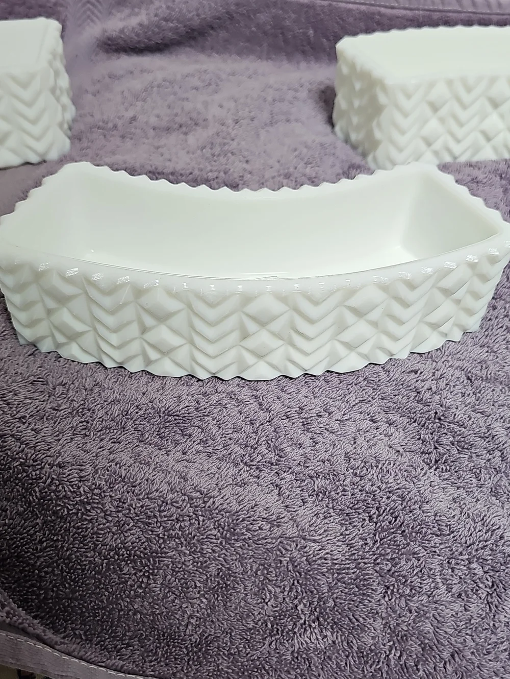 Vintage Westmoreland Curved Candle/Server Milk Glass Home Accents